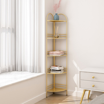 Nordic corner shelf floor bedroom triangle storage rack iron shelf decoration corner bookshelf corner multi-layer