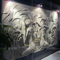 Sandstone relief Custom Hotel beauty salon Image wall exterior wall decoration sandstone relief board Dai girl wall decoration