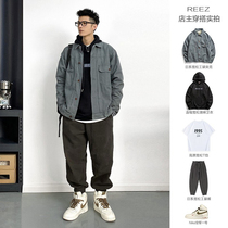 REEZ (Shop owner wear) Japanese multi-pocket cargo jacket mens loose jacket Spring and Autumn fashion brand trend top