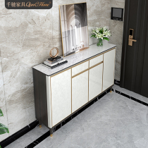 Nordic rock board shoe cabinet solid wood shoe cabinet simple modern household door foyer large-capacity entrance cabinet partition storage