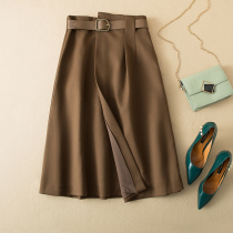 Big hard goods early autumn commuter clean and warm thin and versatile irregular oblique cut a-shaped skirt A367