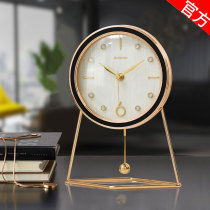  Light luxury metal art clock ornaments Living room household high-end table clock desktop placement clock Simple modern sitting clock