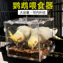 Parrot automatic feeder Spill-proof bird feeder Tiger skin Xuanfeng Peony bird with plug-in bird food box feeder