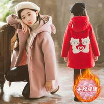 Girls fur coats 2022 new autumn and winter clothes foreign air children with big children little girl in big girl big clothes