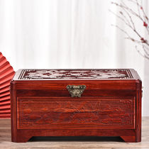 Blood sandalwood jewelry box large capacity jewelry storage box earrings earrings earrings necklace grid jewelry box solid wood quality