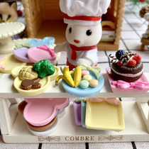 Doll house mini food play house simulation scene accessories decoration cute small plate multi-color optional