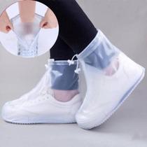  Womens plastic mid-tube shoe cover for rainy days Thin high heels Transparent zipper rainproof thickened increase rain wear