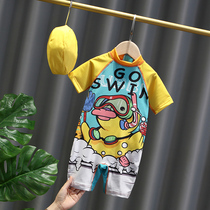 Childrens swimsuit sunscreen clothing Boy one-piece childrens baby swimsuit Swimming cap suit boys new swimsuit swimming trunks
