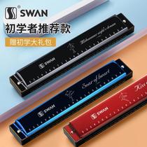 Swan harmonica children beginner students Men 24 holes C tune polyphonic female professional performance musical instruments