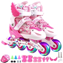 Skate children full suit male and female beginners straight round roller skate wheel sliding shoes 3-4-5-6-10 years old