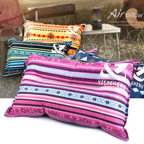 Outdoor ethnic wind automatic inflatable pillow leisure tent camping lunch rest sleeping pillow car travel pillow