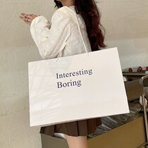 Oversized down jacket coat handbag paper bag custom logo for men and women shoes shop Kraft Paper shopping packaging bag