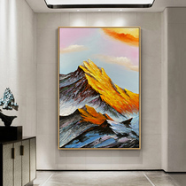 Pure hand-painted oil painting Three-dimensional abstract porch corridor decorative painting vertical modern simple large-scale painting Jinshan