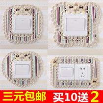 Cloth Art With Pocket Wall Patch Light Switch Socket Decoration Protective Sheath Home Patch Wall Fire Plugboard Hood Panel Cover Brash