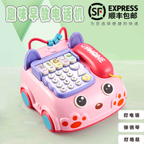 Baby childrens toys simulation telephone landline male baby music multi-function puzzle early education 1 year old 2 little girl