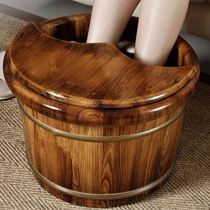 Carbonized foot wooden barrel thermal insulation foot bath bath foot bucket over calf wooden foot wash basin household solid wooden foot basin