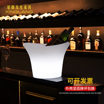 Remote control color changing KTV bar Luminous ice bucket Ice Cube insulation bucket European red wine ice bucket plastic waterproof ice wine bucket