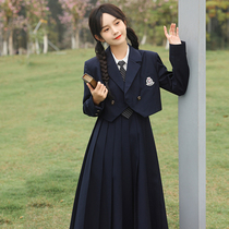 College style set white shirt suit JK coat women 2021 early autumn new pleated skirt uniform three sets