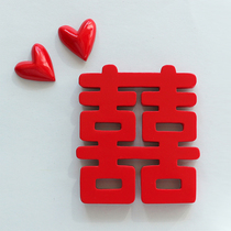 Wang Xiaowang customization | Creative double happy word refrigerator stickers cute letters festive wedding refrigerator tile decoration