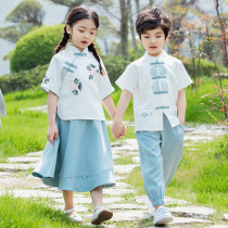 61 Childrens Performance Costume Chorus Hanfu Men and Men Childrens Republic of China Childrens Kindergarten Childrens Kindergarten Performance Costume National School