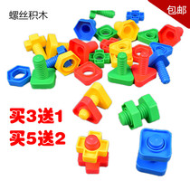 Large screw building blocks children assembly disassembly nut shape matching kindergarten boy educational plastic toy
