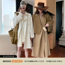 MorningHaze windbreaker women 2021 Autumn New Tencel fog face fall feeling small man long thin coat