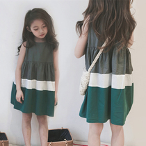 South Korean girls thin doll skirt sleeveless dress Summer new girl foreign air relaxed casual vest skirt wave