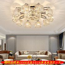 2020 new round living room lamp simple modern atmosphere ceiling lamp crystal chandelier household Black Lamp