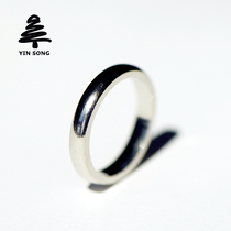 Ancient method platinum ring hand-made Pt990 platinum simple male element circle couple ring female lettering