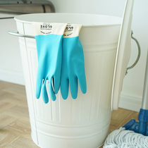 CASTLE GARDEN nitrile waterproof oil resistant acid and alkali resistant rubber durable household gloves Sky blue yellow green