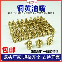  Copper butter nozzle Butter nozzle Oil cup Oil nozzle Butter gun grease nozzle Straight curved nozzle National standard pure copper M6m8m10