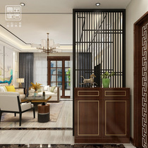 New Chinese style fence through the top of the entrance to the home solid wood screen partition living room simple modern fashion seat screen can be customized