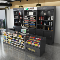 Custom supermarket convenience store cashier bar counter cigarette cabinet combination corner shop small glass cigarette cabinet