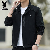 Playboy jacket mens autumn new fashion brand mens black cotton handsome clothes spring and autumn coat men