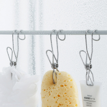 Frost Mountain Kitchen Bathroom Storage stainless steel extended adhesive hook clip drying fixing clip sponge windproof drying clip