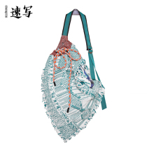 Speed Writing Mens Clothing Spring Summer Casual Individuality Single Shoulder Bag Lovers Printed Knitwear Street Hip Hop Designer Money