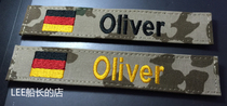 German German German Sarspot Desert Public Hair Original Embroidered Name Bars Customized to Do