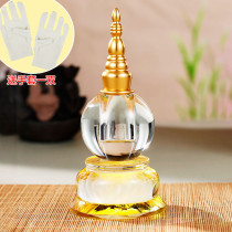 Large crystal stupa Stupa Tibetan Buddhist supplies Buddha hall Buddha front Bodhi tower Lotus tower pure copper ornaments