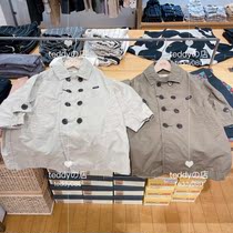 Japanese straight hair fith21 autumn boys and girls Joker shoulder double breasted long coat trench coat 100-140