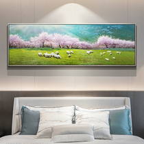 Bedroom bedside decoration painting Hand-painted oil painting American modern light luxury landscape mural Living room sofa background wall hanging painting