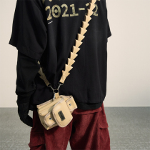 POH detachable serrated satchel with small crowddesign sense single shoulder male and female hominin 100 hitch leather tool satchel purse