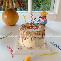 Sooner or later Korean ins color rotating birthday cake candles irregular candles