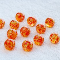 New Orange Snowflakes Glass Marbles Beads 16mm Brilliant Balls Glass Beads Vases Decorated Glass Ball Handiwork
