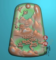 Shanshui family 3212 computer CNC carved map landscape brand pendant jade carving map gray relief