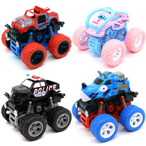 Inertial four-wheel drive off-road dinosaur police car toys baby children little boys and girls back Force-resistant fall toys car model
