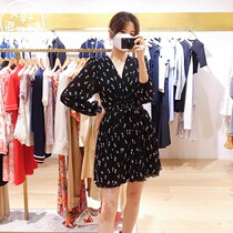 Korean Bubble Gum MAJE Korea 2021 Autumn New Fashion Print Dress JNA6129