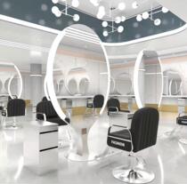  Net celebrity barber shop mirror table Hair salon mirror hair salon special led with lights floor-to-ceiling double-sided hair cutting mirror hanging wall