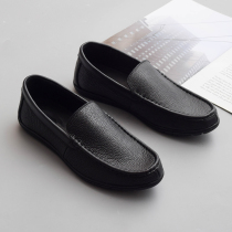 Word-of-Mouth Comfort king leather lychee grain cowhide mens shoes black mens shoes casual Special