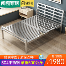 304 stainless steel bedside backrest 1 5 meters 1 8 meters thickened thickened environmental protection modern simple wrought iron double bed frame
