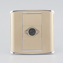 Champagne 86 type one 6-core hand in hand conference microphone socket panel champagne gold six-core microphone socket